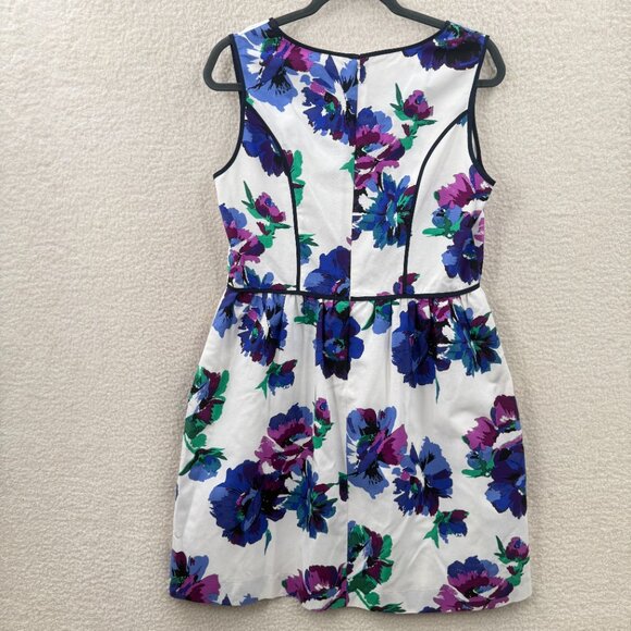 Shoshanna Round neck sleeveless Floral Dress Size 12 Cotton silk blend - Picture 2 of 11